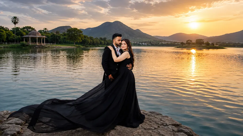 Pre wedding shoot at Chandlai Lake beautiful lake with boating experience